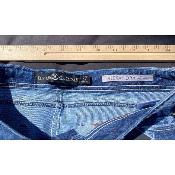 Dylan George Alexandra Flare Distressed Blue Wash Women's Jeans 27 NWT - Picture 5 of 6